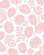 Abstract Pink Feather Swirl Design Rug