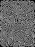 Monochrome Maze Pattern Rug