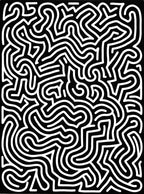 Monochrome Maze Pattern Rug