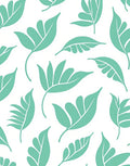 Teal Leaf Pattern Repeats Rug