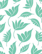 Teal Leaf Pattern Repeats Rug