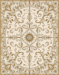 Floral Scrollwork Cream Bronze Pattern Rug