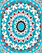 Bright Geometric Mandala Pattern Rug