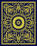Yellow Floral Mandala Pattern Rug