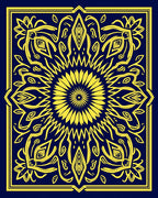 Yellow Floral Mandala Pattern Rug