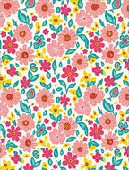 Mid Century Floral Pattern Rug