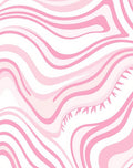 Soft Pink Abstract Wavy Stripes Rug