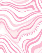 Soft Pink Abstract Wavy Stripes Rug