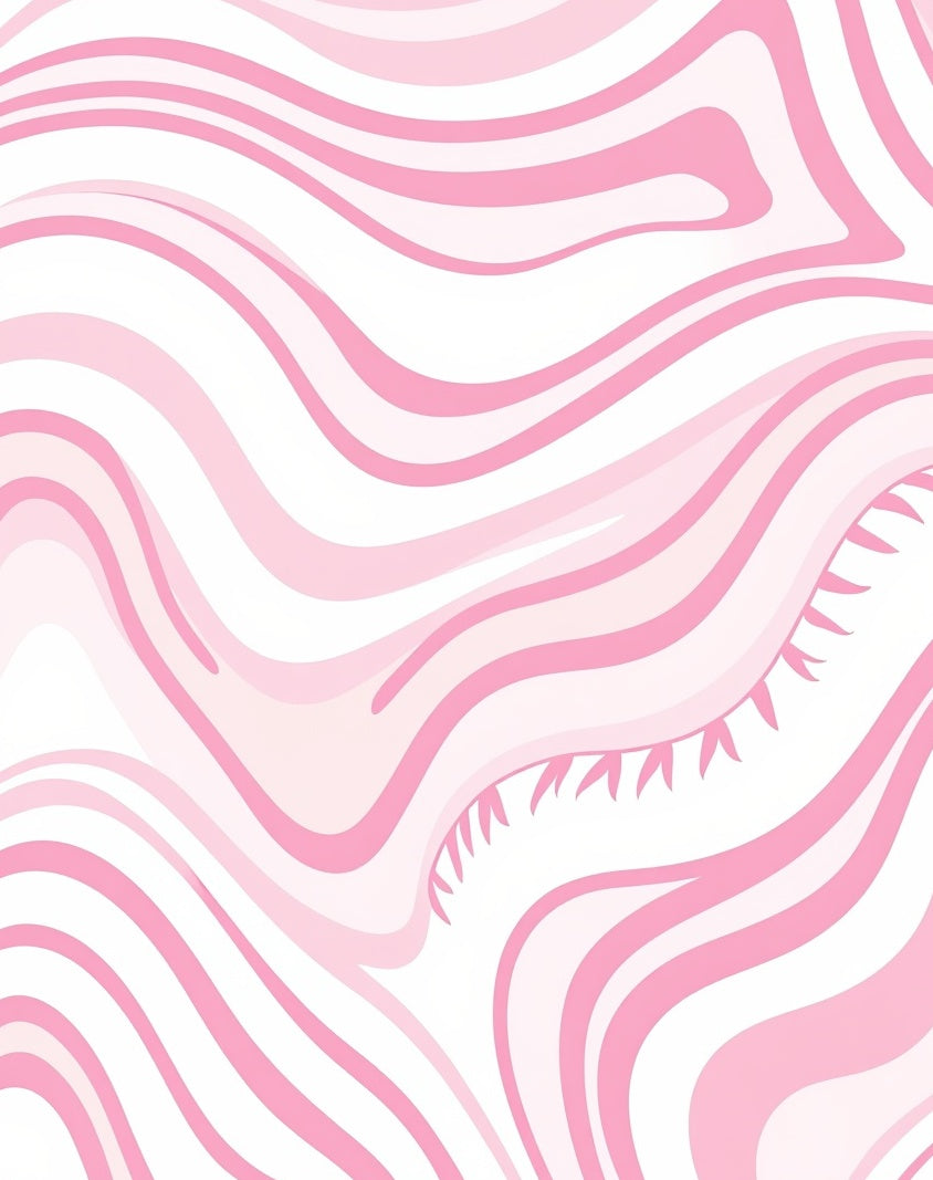 Soft Pink Abstract Wavy Stripes Rug