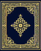 Elegant Gold Floral Medallion Pattern Rug