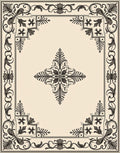 Ornate Baroque Swirl Floral Pattern Rug