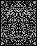 Ornate White Swirls Pattern Rug