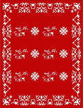 Crimson White Antler Ice bloom Stripe Rug