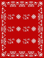 Crimson White Antler Ice bloom Stripe Rug