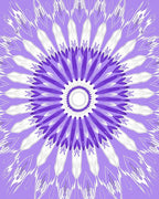 Purple White Floral Mandala Design Rug