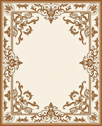 Ornate Scrollwork Rich Brown Overlay Design Rug