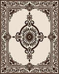Intricate Floral Dark Brown Filigree Rug