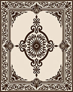 Intricate Floral Dark Brown Filigree Rug