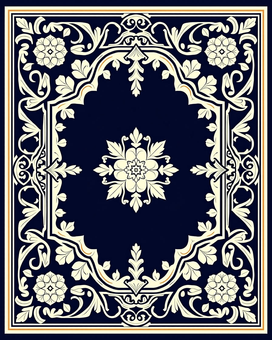 Elegant Floral Arch Cream Ivory Rug