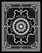 Ornate Black White Paisley Mandala Design Rug