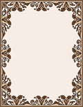 Brown Floral Vine Border Design Rug