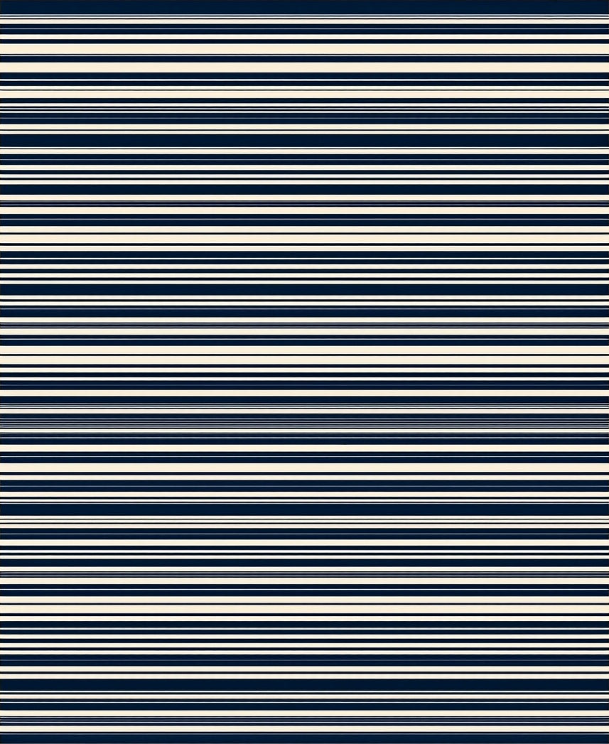 Minimalist Blue Cream Stripe Design Rug