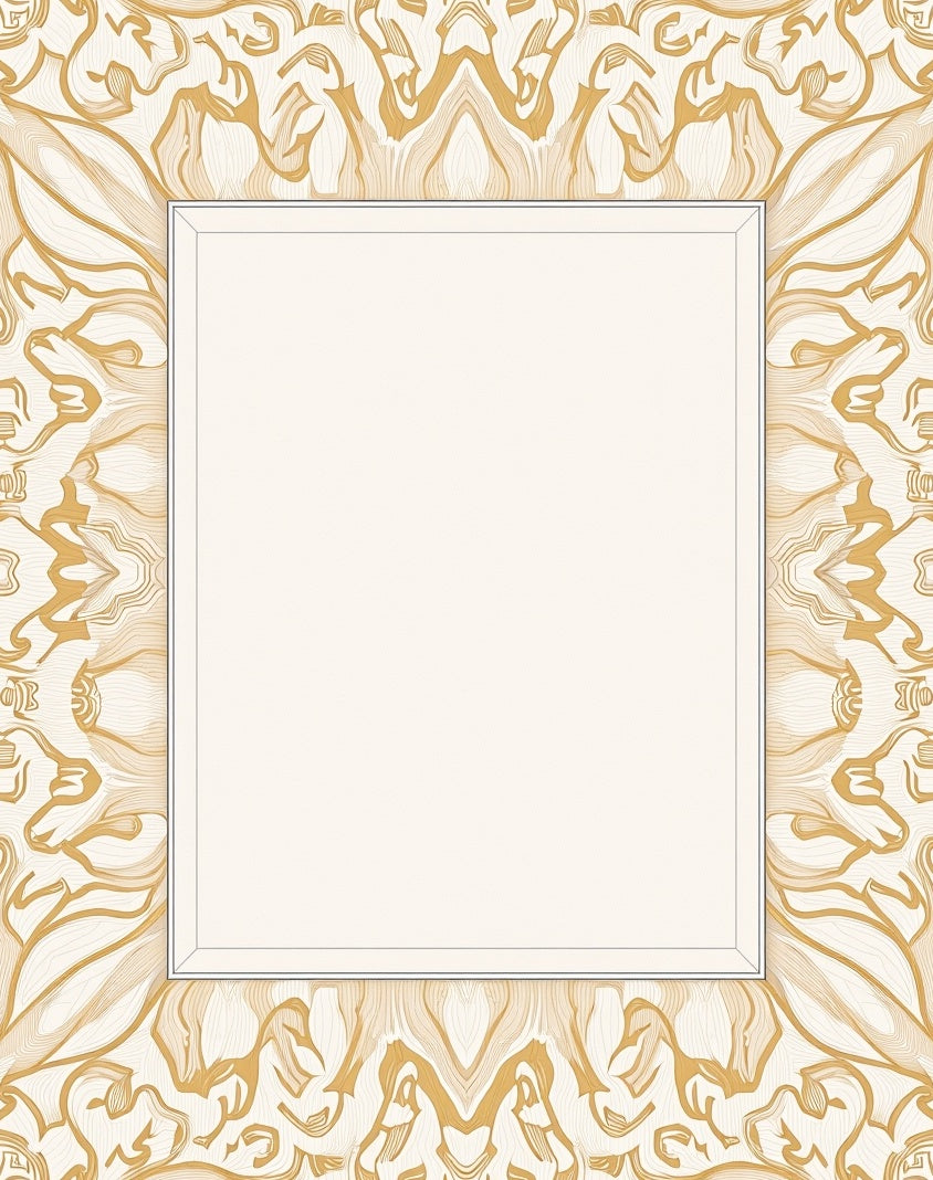 Golden Organic Swirls Decorative Pattern Rug