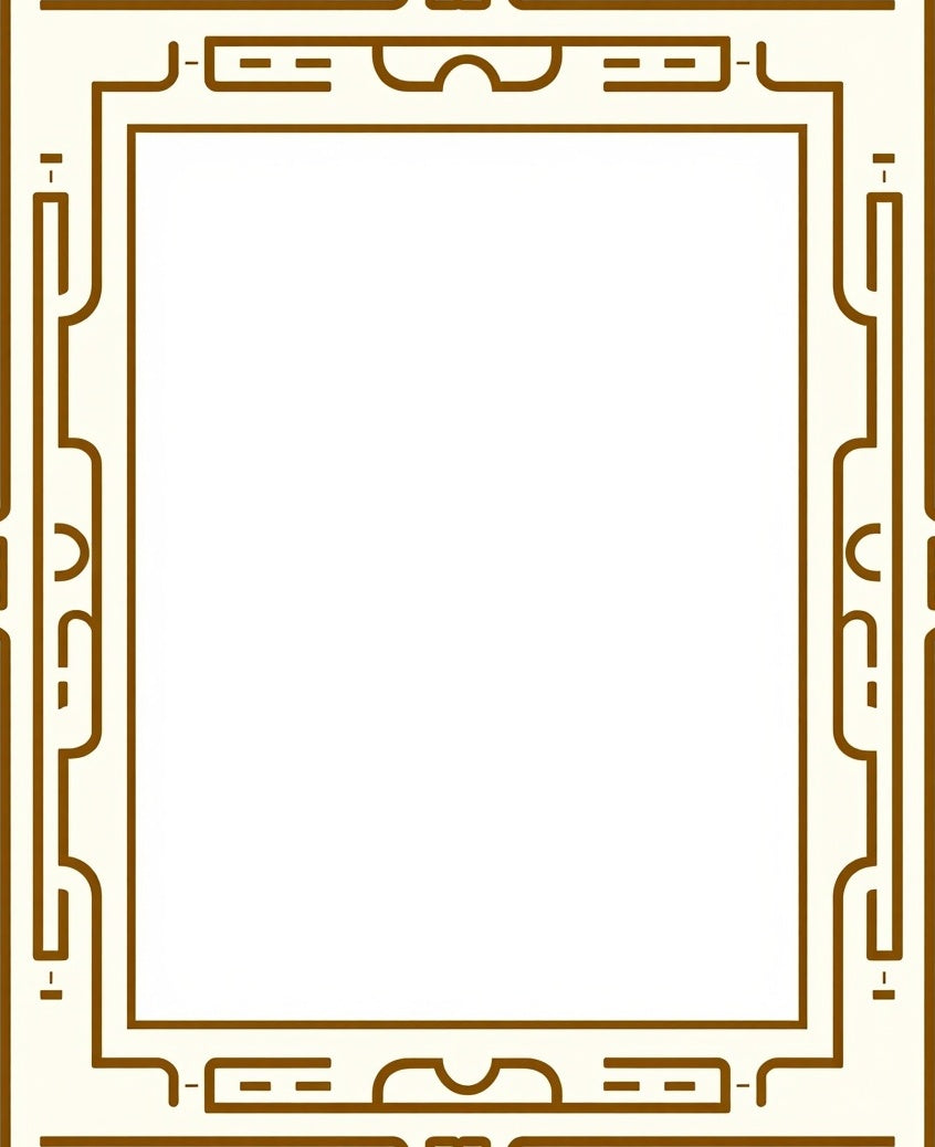 Modern Geometric Gold Border Rug