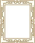 Modern Geometric Gold Border Rug