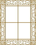 Elegant Ornate Floral Border Design Rug