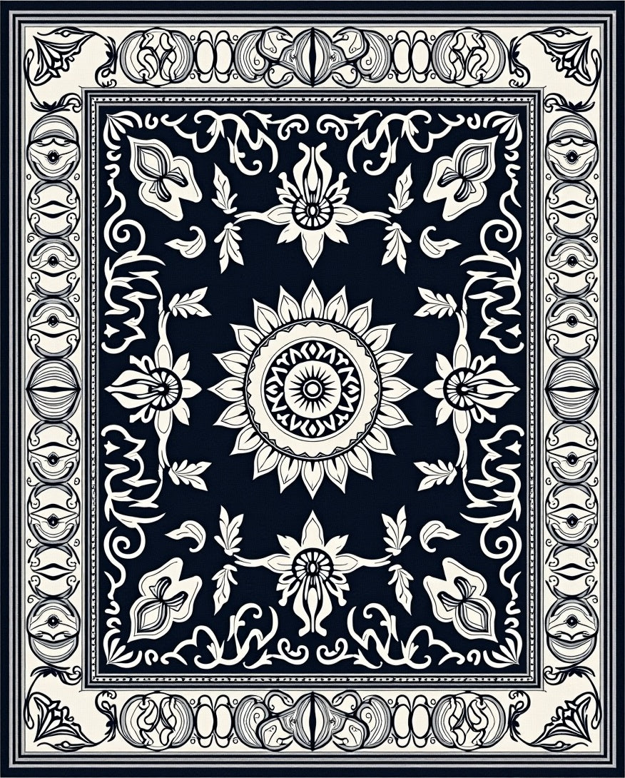 Classic Floral Medallion Design Rug