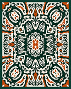 Bold Abstract Floral Medallion Rug
