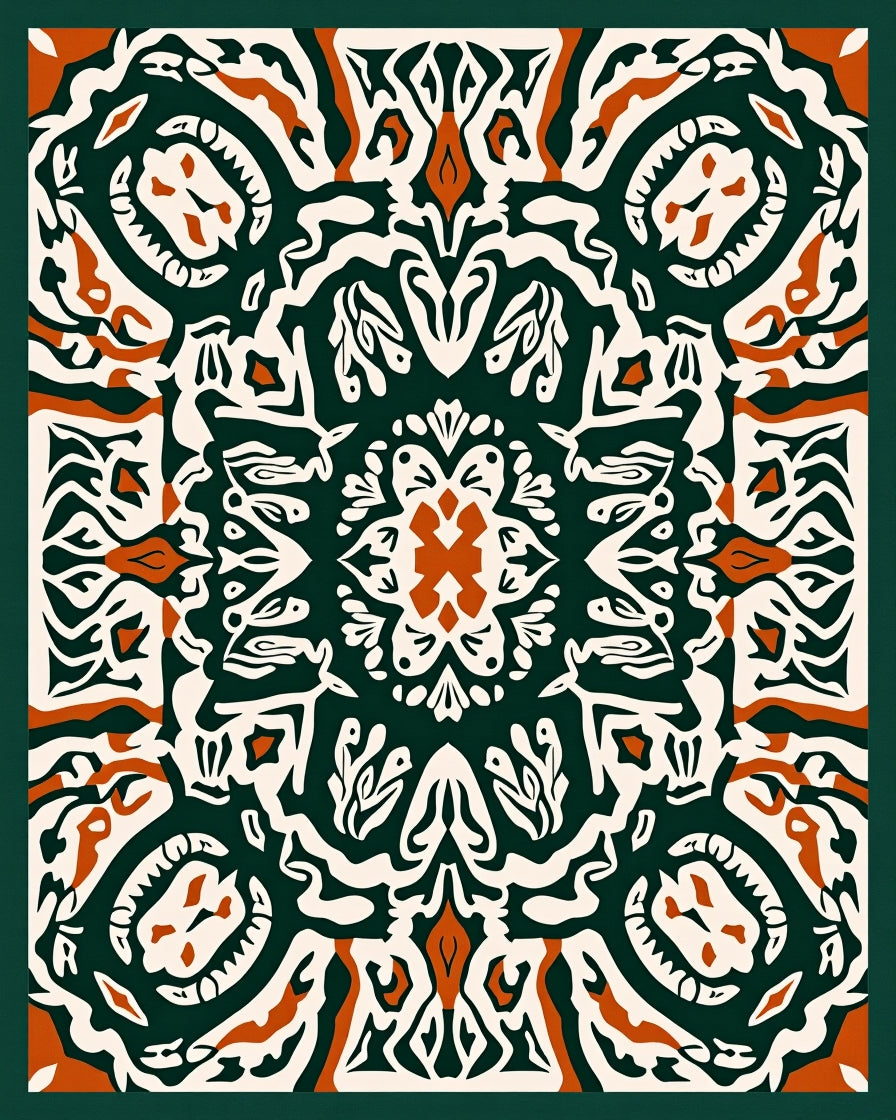 Bold Abstract Floral Medallion Rug