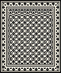 Complex Geometric Black and Cream Pattern Rug