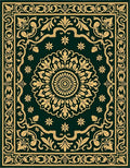 Vintage Floral Green Gold Pattern Rug