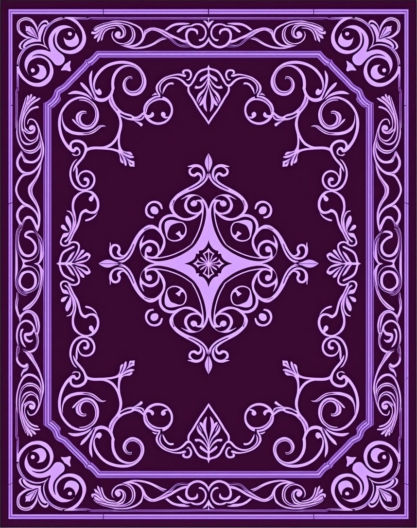 Victorian Style Paisley Scrollwork Design Rug
