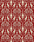 Crimson and Ivory Art Nouveau Floral Rug