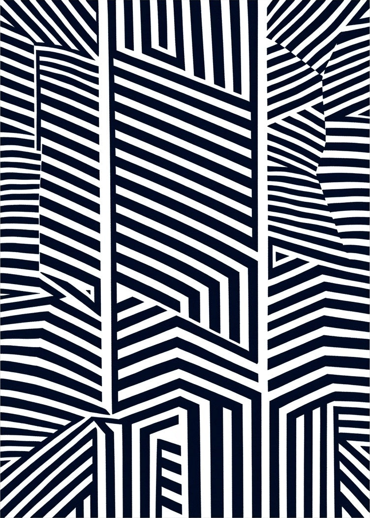 Bold Geometric Parallel Line Design Rug