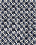 Indigo Cream Floral Star Pattern Rug