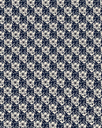 Indigo Cream Floral Star Pattern Rug