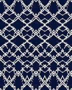 Crisp White Lattice Pattern Rug