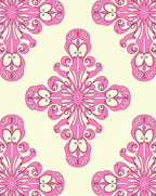 Abstract Pink Floral Pattern Rug