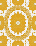 Golden Sunburst Mandala Pattern Rug