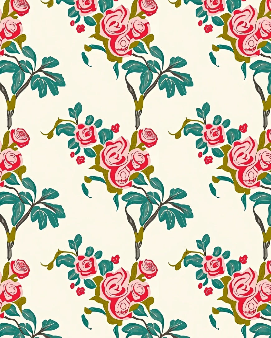 Charming Floral Tree Branch Pattern Rug