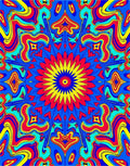 Vibrant Abstract Psychedelic Mandala Rug