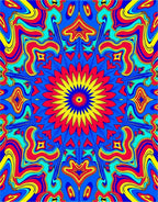 Vibrant Abstract Psychedelic Mandala Rug
