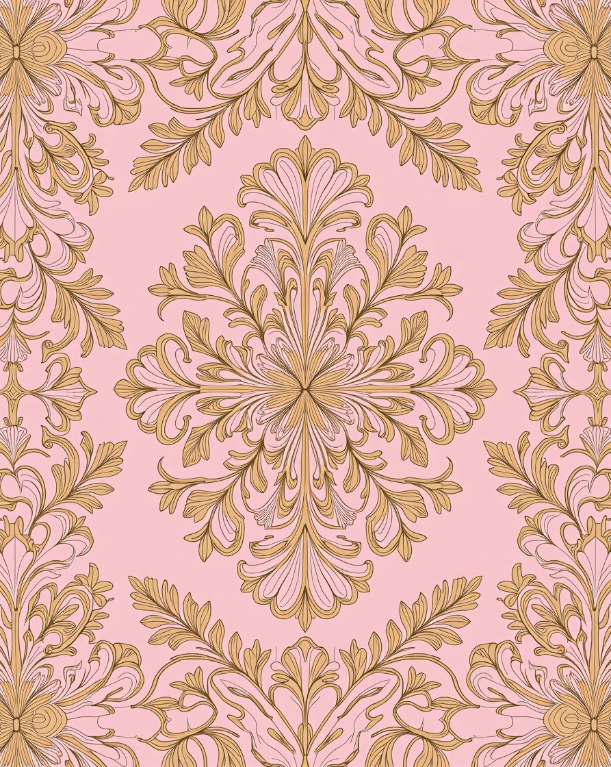 Antique Floral Scrollwork Design Rug
