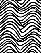 Bold Wave Patterned Monochrome Design Rug