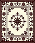 Classic Floral Medallion Dark Pattern Rug
