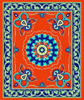 Bold Floral Medallion With Scroll Border Rug